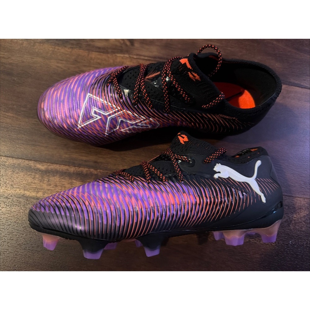 New Puma Mens Future 8 Ultimate Low FG Soccer Cleats Size 4 Black Purple